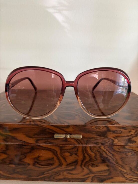 Givenchy Accessories - Women's Givenchy Oversized Round Ombre' Burgundy Peach Gradient Tinted Sunglasse